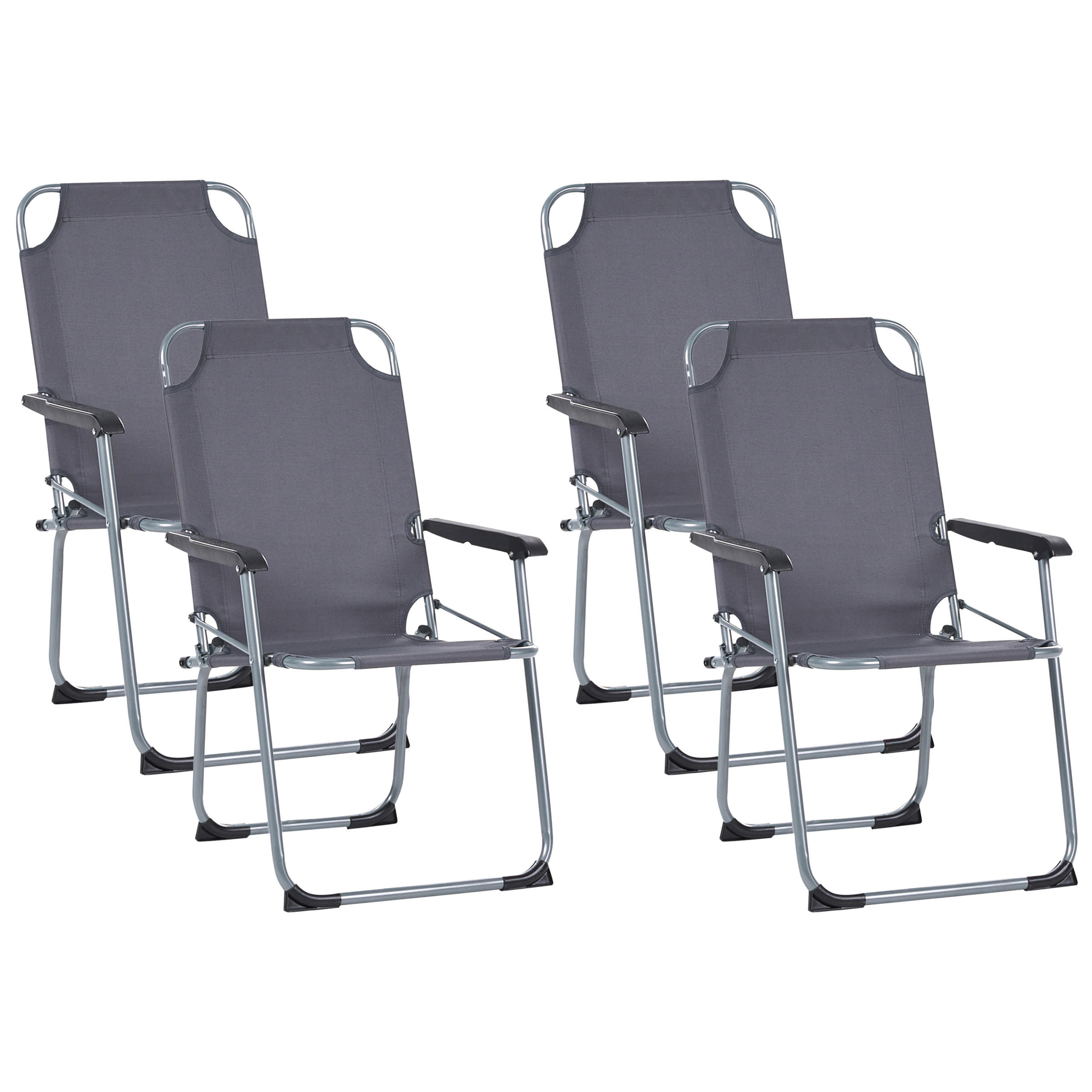 SCAUN DE GRĂDINĂ set de 4 pliabil metal gri Galatsi