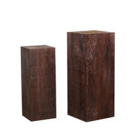 BLUMENSÄULE Kyro Braun 35/35/90cm 2er-Set - Braun, Holz (35/35/90cm) - PTMD Collection