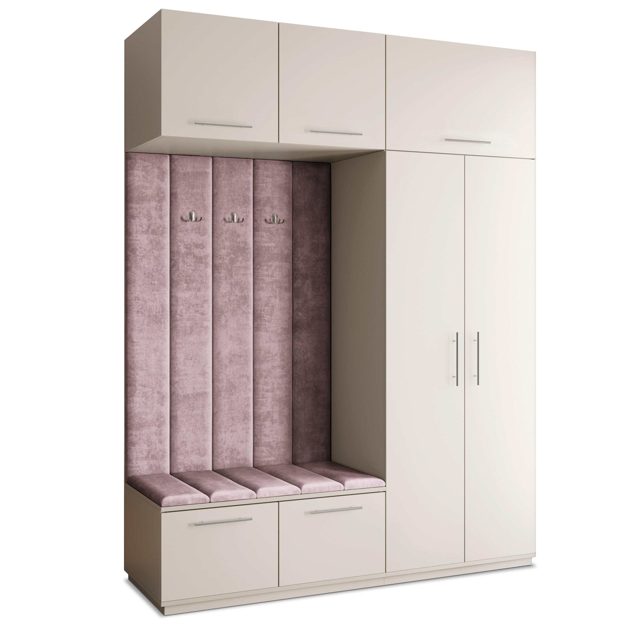 GARDEROBENSCHRANK REMA 180/240/60 cm Modern Garderobe-Set Kaschmir - Kaschmir/Lila, Holzwerkstoff (180/240/60cm) - MASSENO