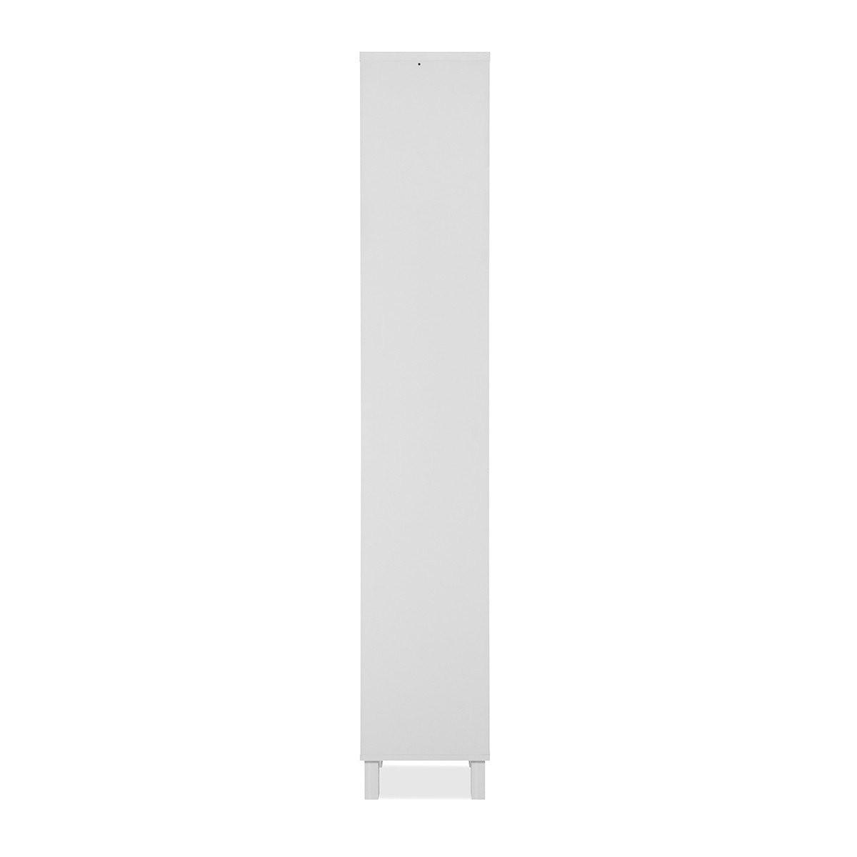 VITRINE 1 Tür und 4 Glasböden - Albi - 33/33/189 cm - Weiß, Holzwerkstoff (33/189/33cm) - Calicosy
