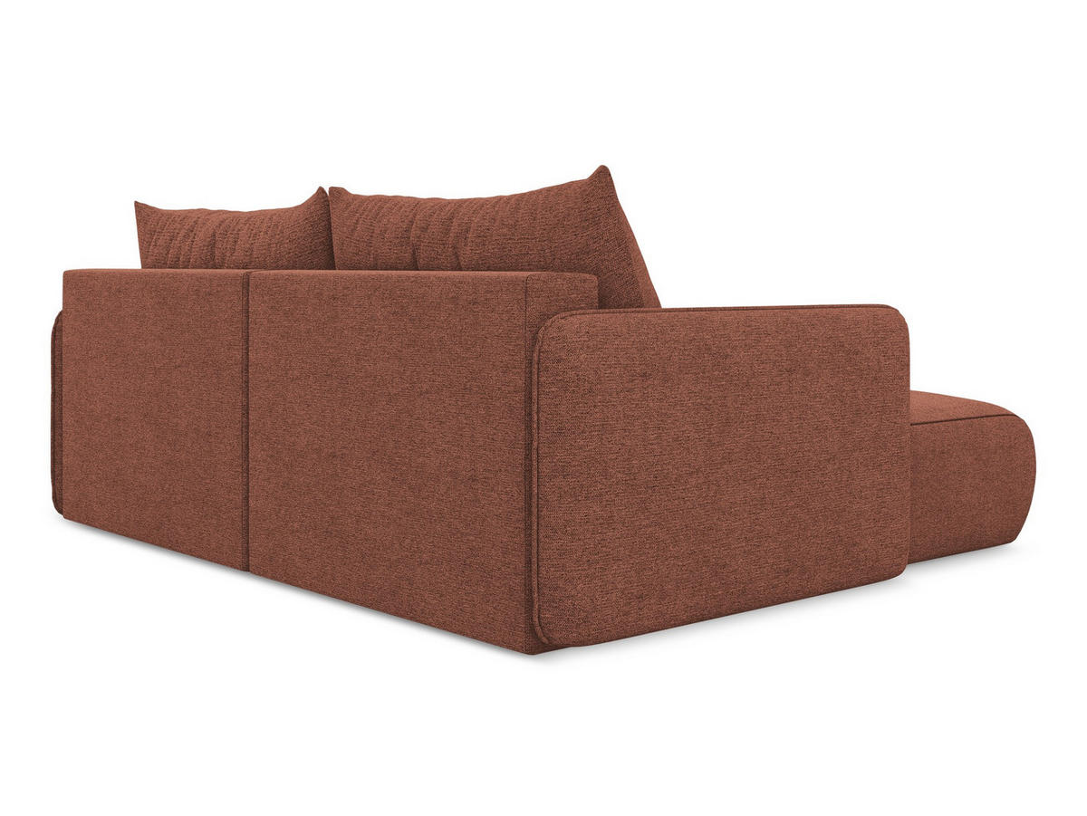 ECKSOFA mit Schlaffunktion Chenille Stoff Pink - Pink/Hellrosa, Kunststoff/Textil (148/207cm) - Makamii