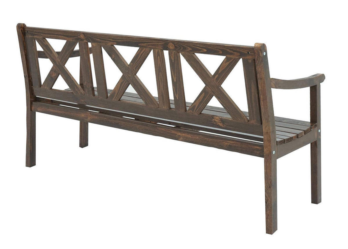 GARTENBANK Kopenhagen 91x160x61cm 3-Sitzer Dunkelbraun - Dunkelbraun, Holz (160/91/61cm) - PROREGAL