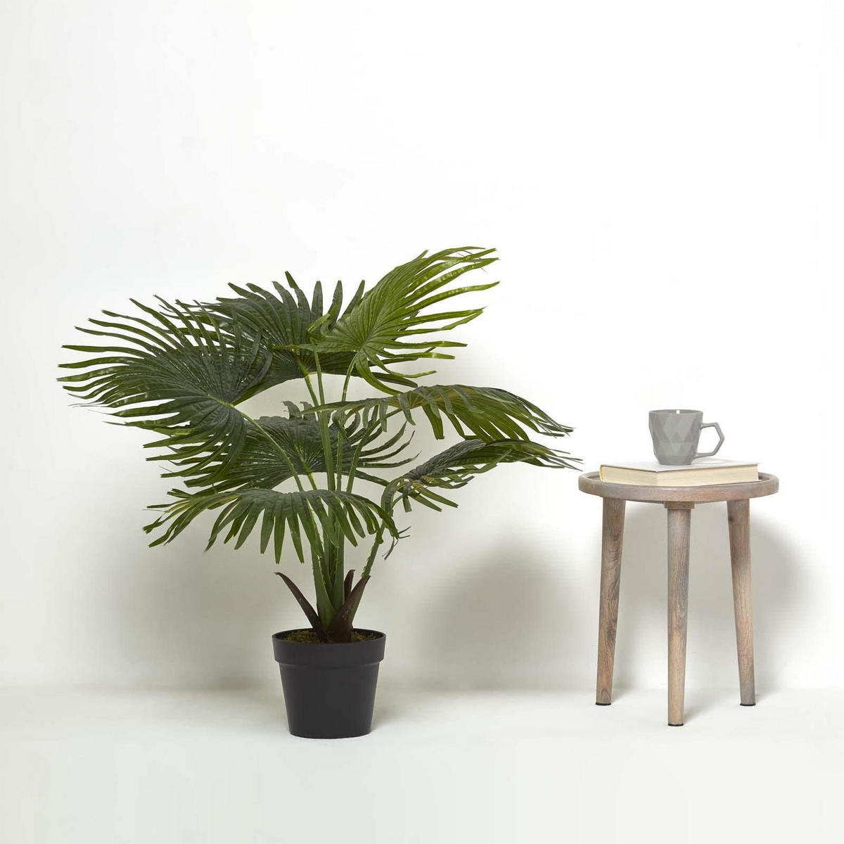 KUNSTPFLANZE Fächerpalme, 80 cm - Grün, Kunststoff (80cm) - Homescapes