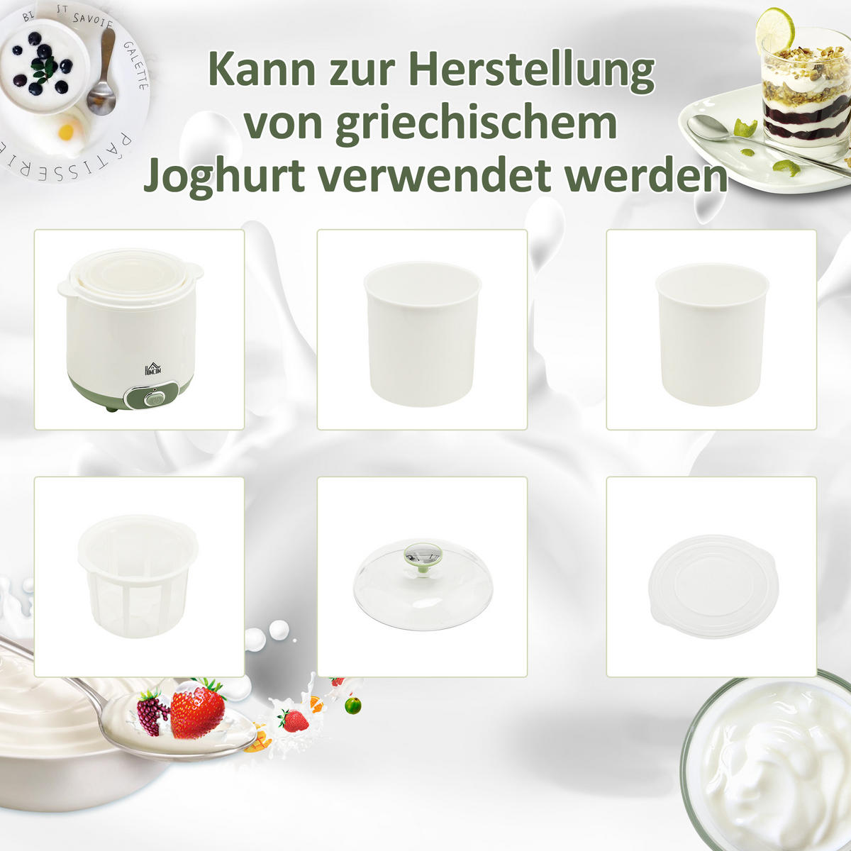 KÜCHENMASCHINE Joghurtbereiter 1,5 L 20 W Weiß - Weiß, Kunststoff (17.5/21.4/19.5cm) - Korfee