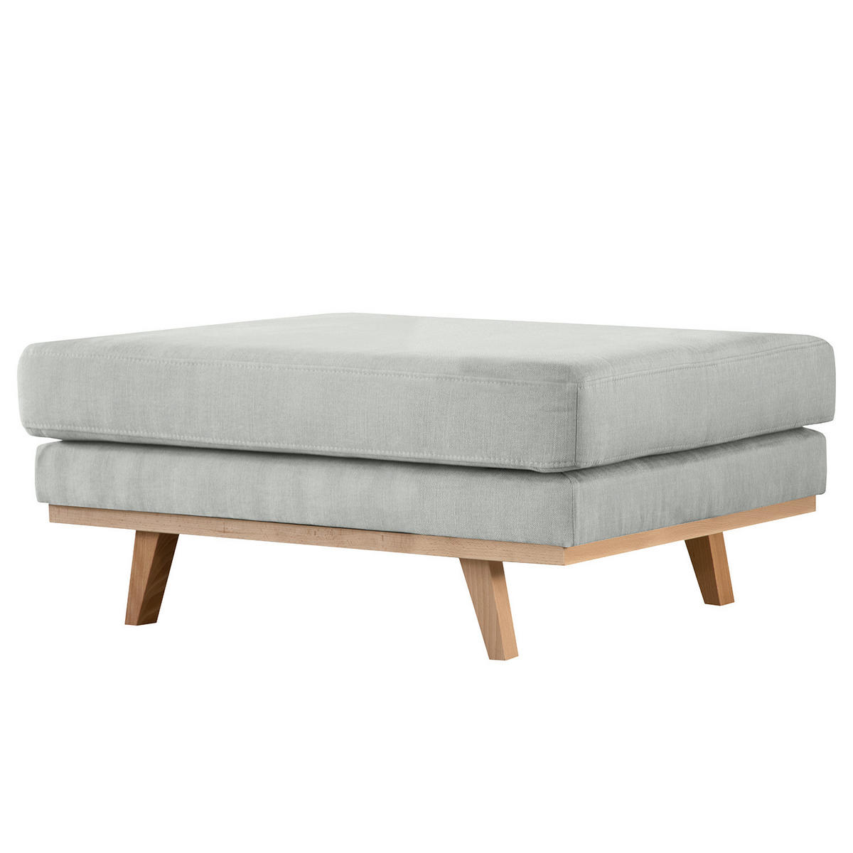 POLSTERHOCKER - Buchefarben/Grau, Buchenholz/Textil (85/43/60cm) - home24