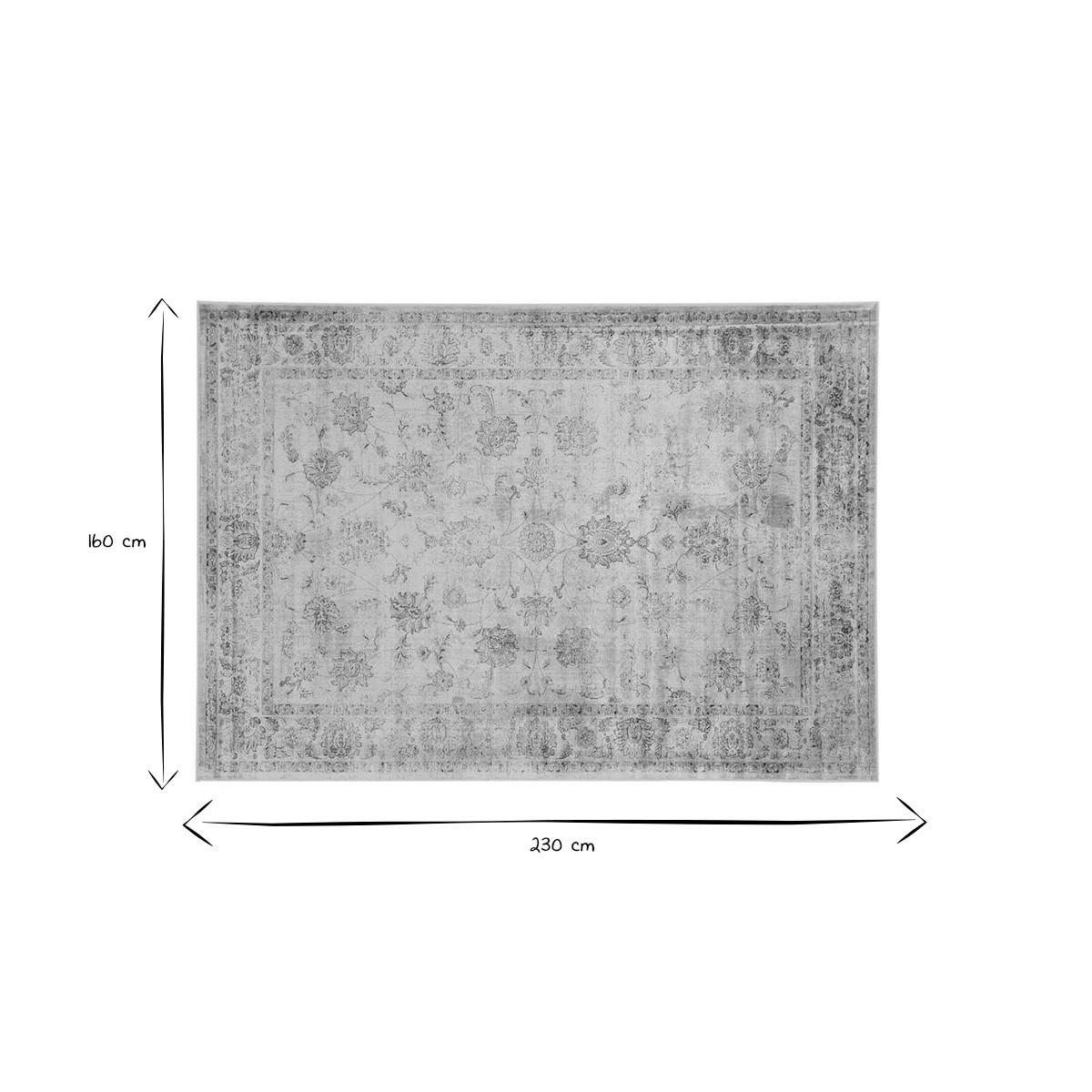TEPPICH Viskose Graues Muster 160x230 cm RYAD - Grau, Textil (160/230cm) - Miliboo
