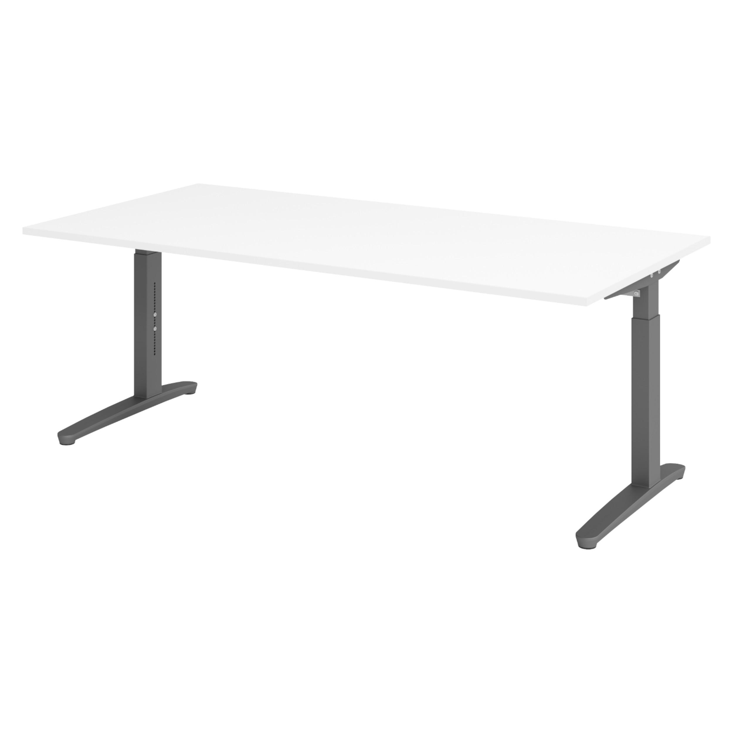 SCHREIBTISCH Serie-XB 100/200/74 cm in Weiß/Graphitfarben - Graphitfarben/Weiß, Holzwerkstoff (100/200/74cm) - bümö