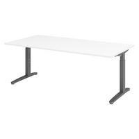 SCHREIBTISCH Serie-XB 100/200/74 cm in Weiß/Graphitfarben - Graphitfarben/Weiß, Holzwerkstoff (100/200/74cm) - bümö