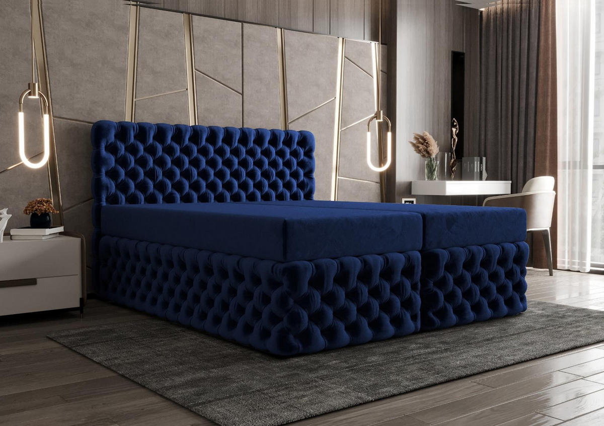 BOXBETT Figo Dunkelblau 160x200 cm - Dunkelblau, Textil (200/200cm) - B&B Home