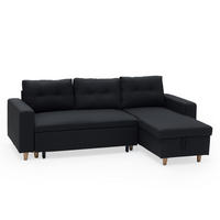 ECKSOFA WADE Anthrazitgrau 3 Plätze - Grau, Textil (146/229cm) - Happy Garden