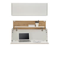 SEKRETÄR Set 2-teilig weiß, Eiche Wotan 100 cm, Büromöbelkombination hängend mit Stauraum - Eiche Wotan/Weiß, Holz/Holzwerkstoff (30/100/170cm) - Furn.Design