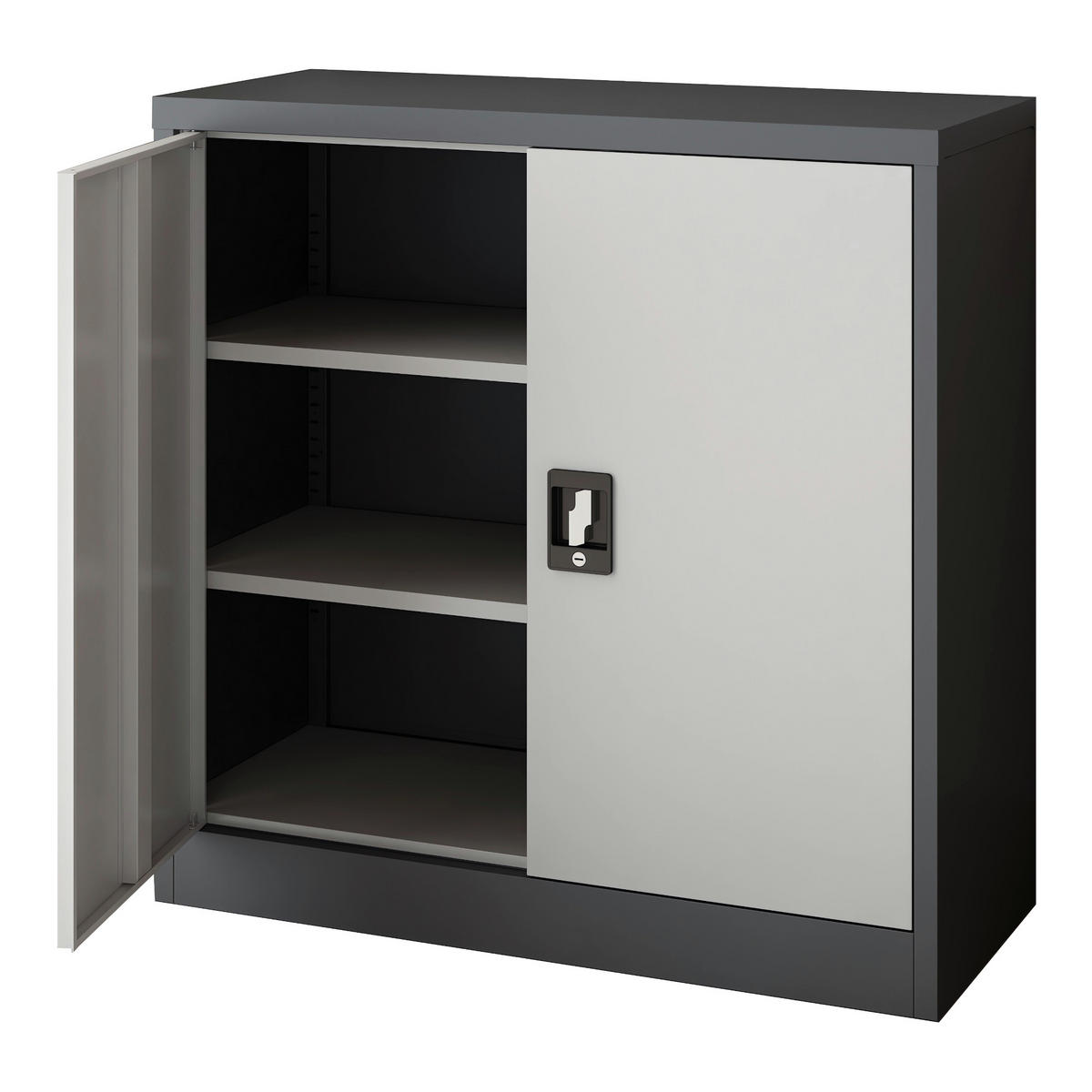 AKTENSCHRANK Molise - Grau, Metall (90/90/40cm) - [en.casa]