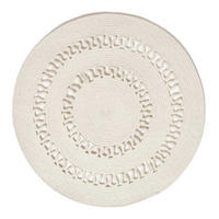 TEPPICH geflochten rund mit Häkel-Muster 70 cm - Creme, Textil (70/70cm) - Homescapes