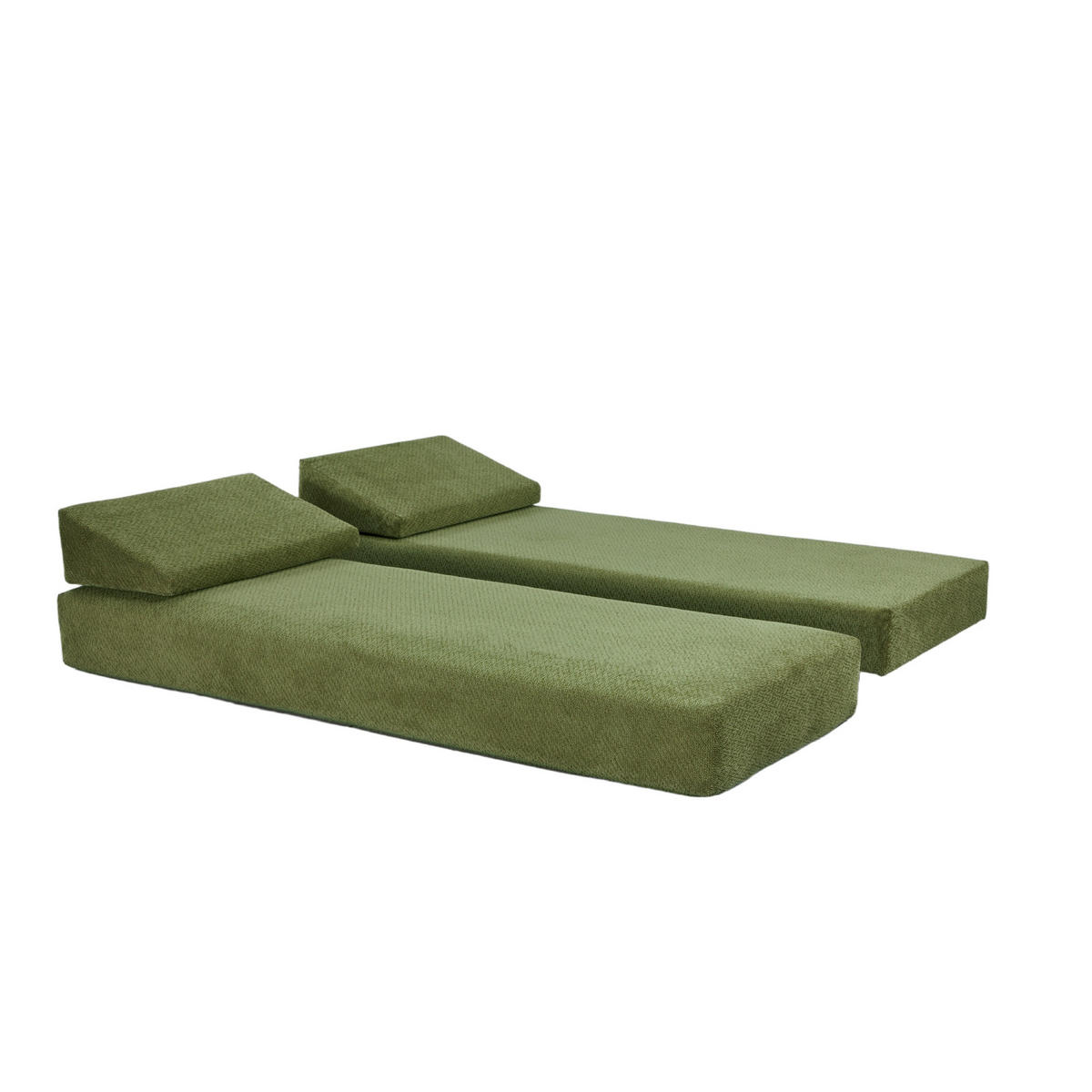SCHLAFSOFA Stoff Grün - Grün, Textil (200/90/80cm) - Nordlys
