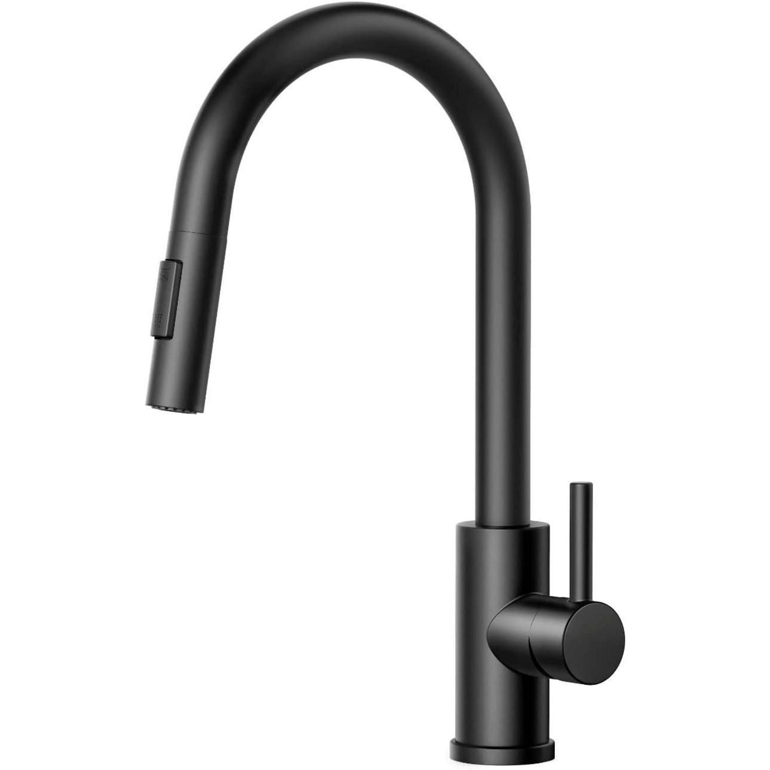 KÜCHENARMATUR mit hohem Bogen Schwarz 360° schwenkbar - Schwarz, Metall (5/42.5/25cm)