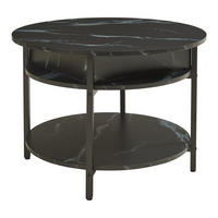 COUCHTISCH Kandas 70/49 cm - Schwarz, Holzwerkstoff/Metall (70/70/49cm) - [en.casa]