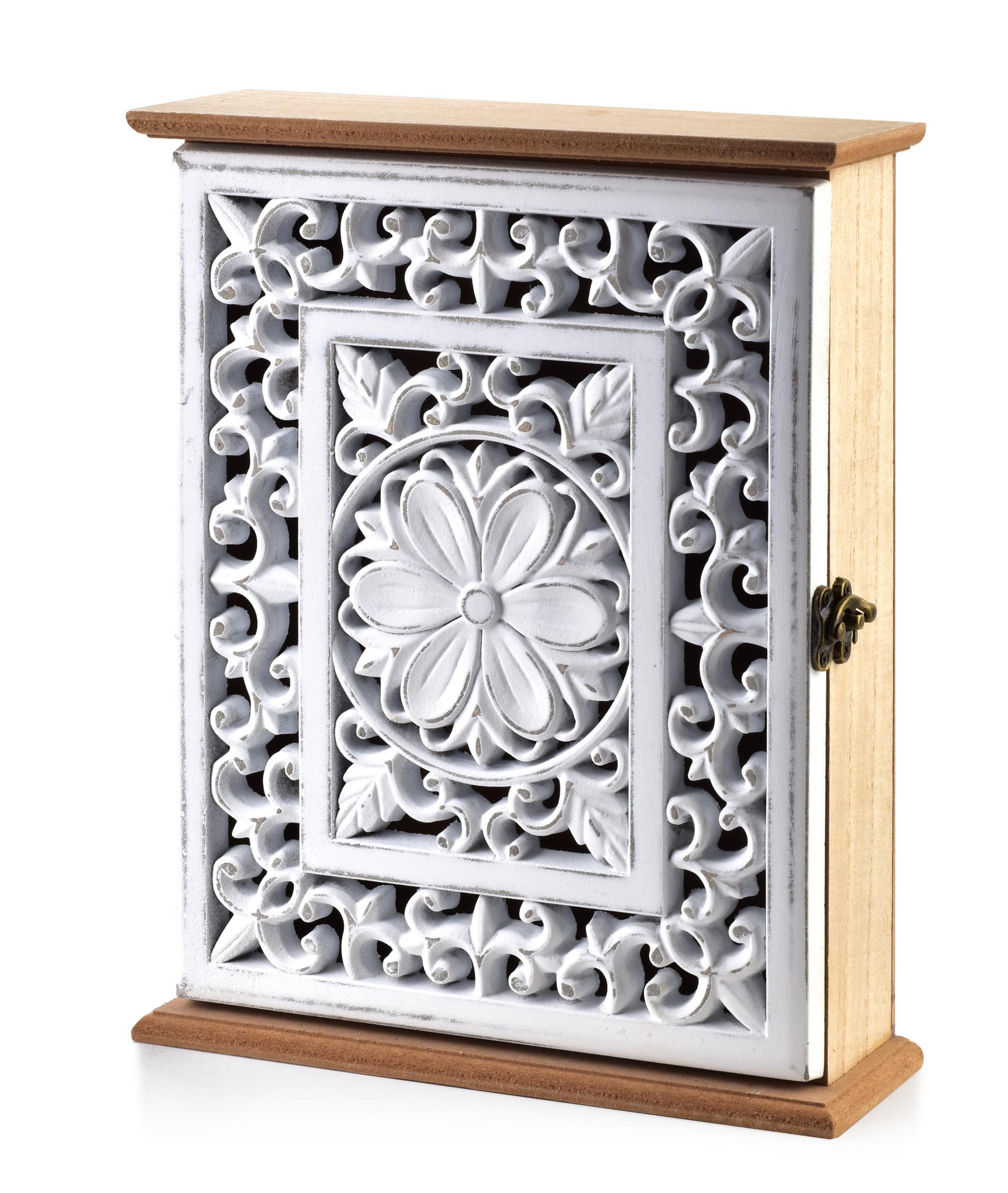 SCHLÜSSELKASTEN Stacy Weiß 22/28/8 cm Holz - Weiß, Holz (28/8/22cm) - Mondex