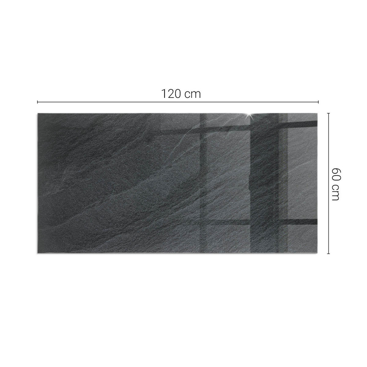 GLASPLATTE für Kamin 120x60 cm - Schwarz, Glas (120/60/0.4cm) - TULUP