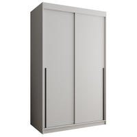 SCHIEBETÜRENSCHRANK 120 cm Breite, weiß mit schwarzem Griff - Schwarz/Weiß, Holzwerkstoff (120/200/62cm) - Home Collective