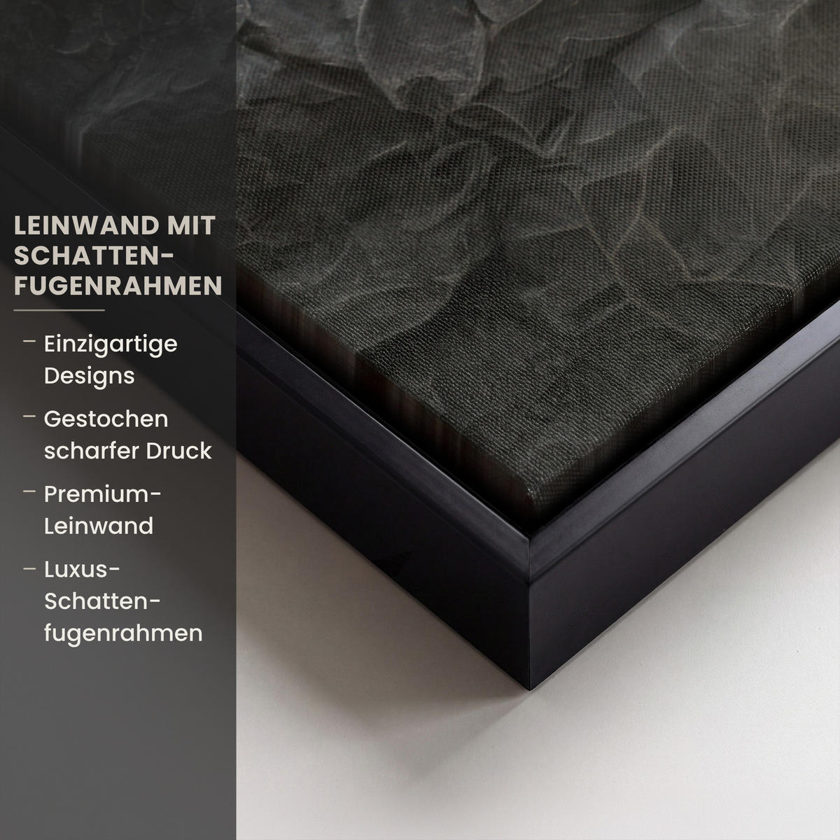 LEINWAND Bilder mit Rahmen - Blätter - Gold - Baum - Fels - 40x60 - Schwarz, Textil (40/60cm) - MuchoWow