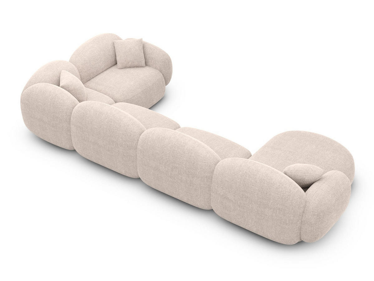 WOHNLANDSCHAFT Mirello U-Form Beige Strukturstoff - Beige, Textil (333/77/193cm)