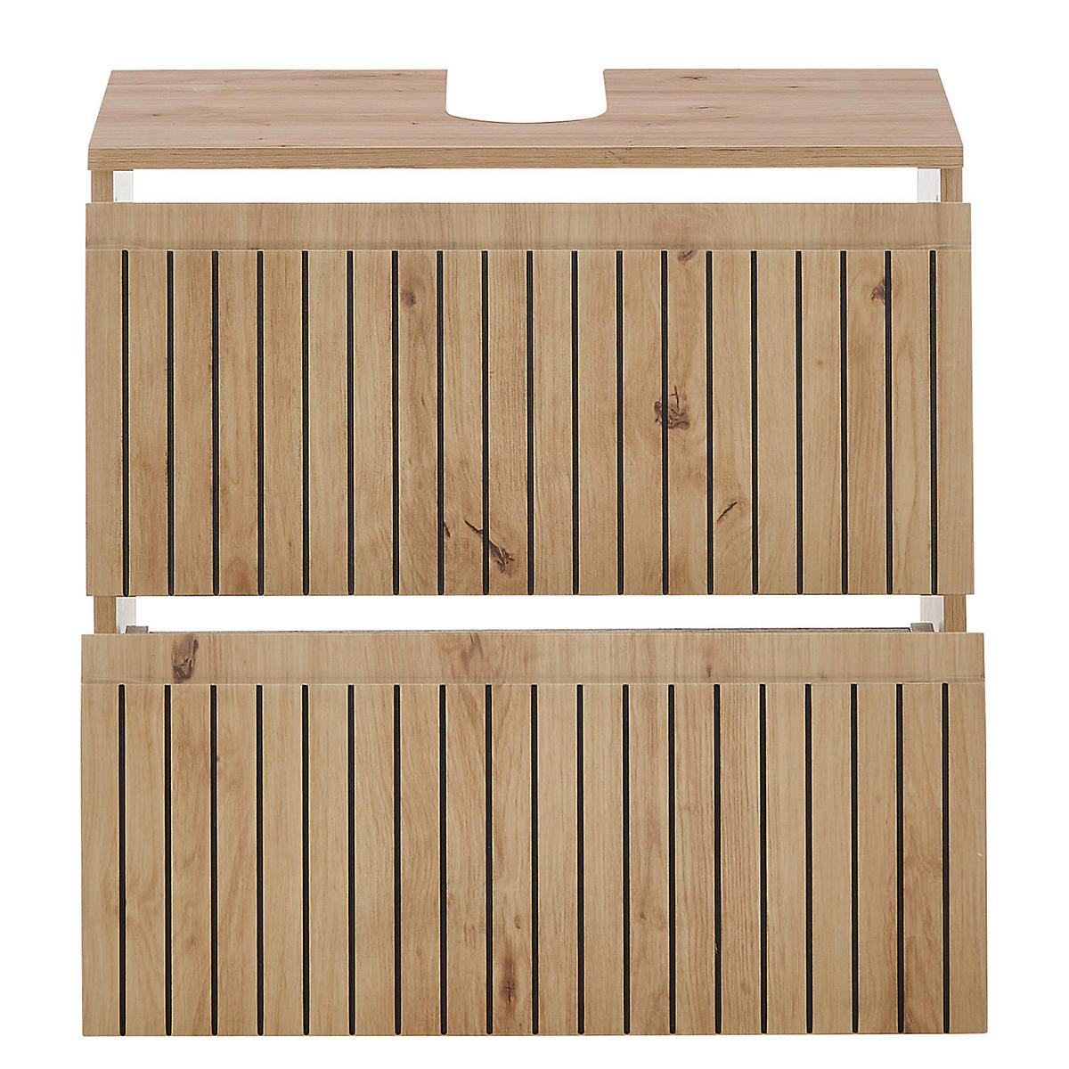 WASCHBECKENUNTERSCHRANK - Schwarz/Eiche Artisan, Holzwerkstoff/Kunststoff (60/57/36cm) - home24