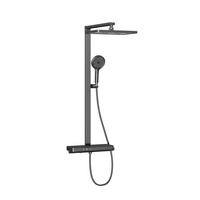 ÜBERKOPFBRAUSESET mit Drei Wasserauslassmethoden Thermostat Hebbar Anthrazit - Anthrazit, Metall (43.7/112.2/62.5cm) - EMKE