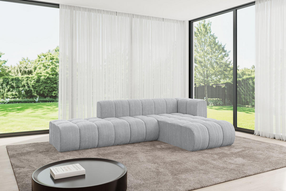 ECKSOFA modulares Sofa Zuvon-L1 - 296x177x70 cm Grau - Grau, Holzwerkstoff/Textil (296/177cm) - ALTDECOR