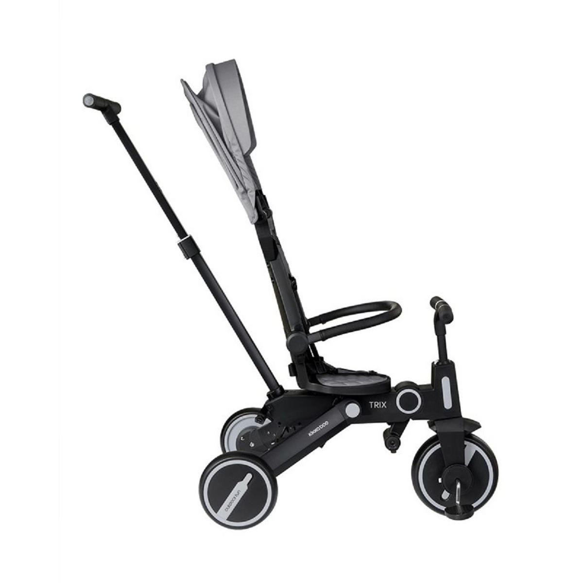 DREIRAD Trix 3 in 1 grau Schiebegriff, Sonnendach faltbar, Gurt - Grau, Metall (95/51/94cm) - Kikka boo