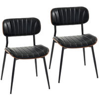 ESSZIMMERSTÜHLE 2er Set Kunstleder Formholz Schwarz - Schwarz, Leder/Holzwerkstoff (49.5/80/49.5cm) - HOMCOM
