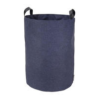 WÄSCHEKORB mit Griffen, Durchmesser 40 cm - Blau, Textil (40/55/40cm) - Calicosy