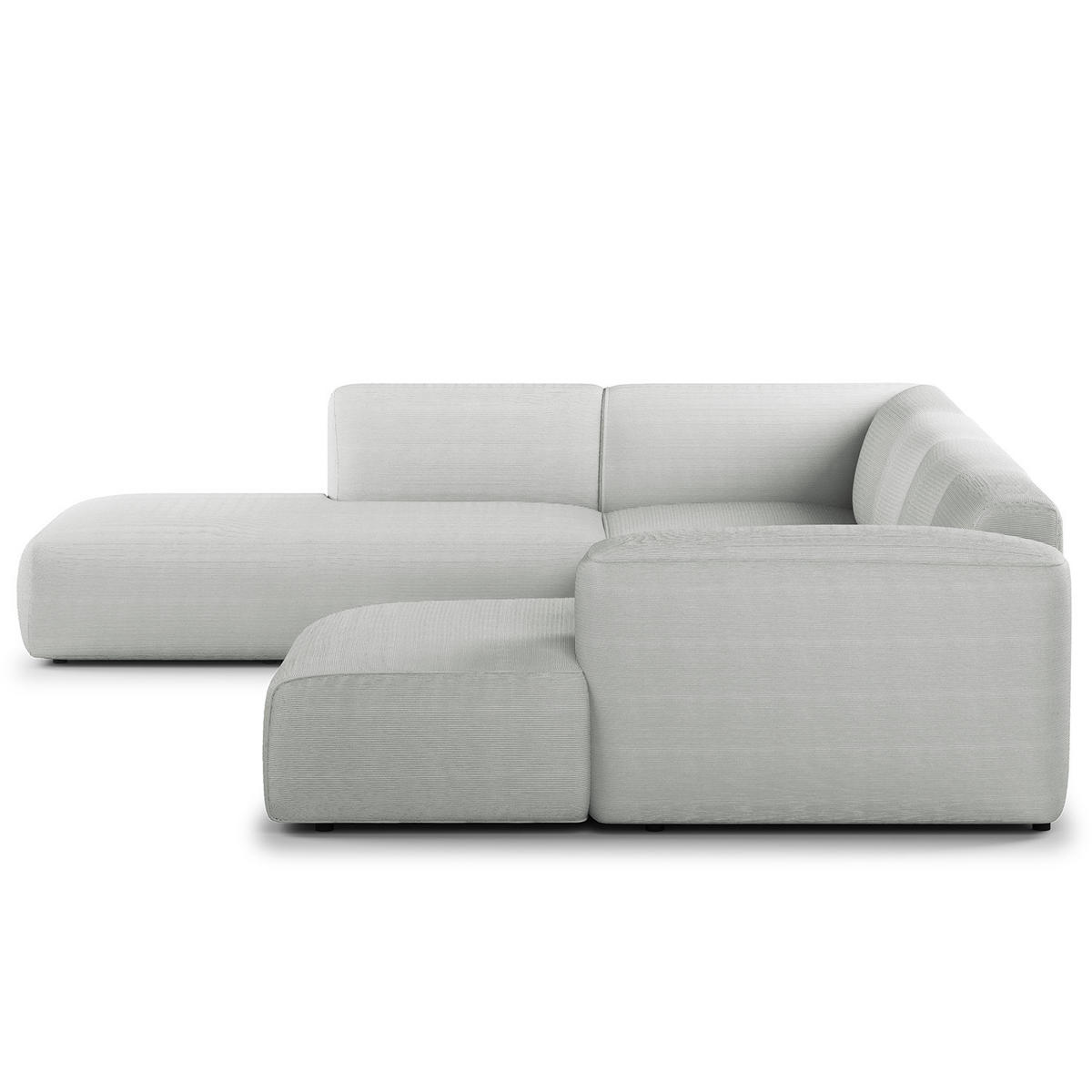 WOHNLANDSCHAFT mit Longchair - Schwarz/Grau, Kunststoff/Textil (325/71/235cm) - home24