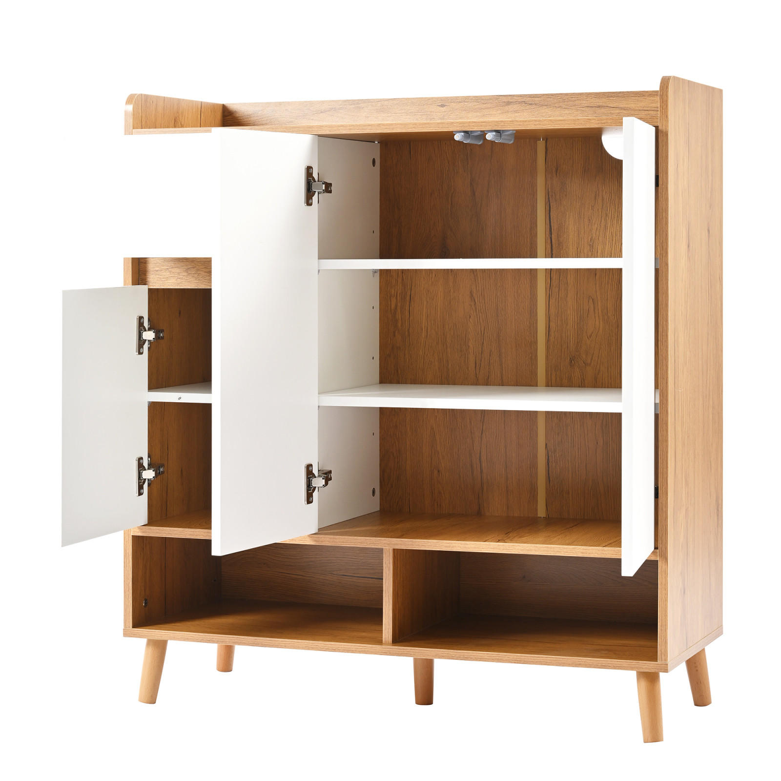 SCHUHKOMMODE Sideboard 90x35x99 cm mit verstellbaren Einlegeböden - Braun, Holz (90/99/35cm) - PARAFTA HOME