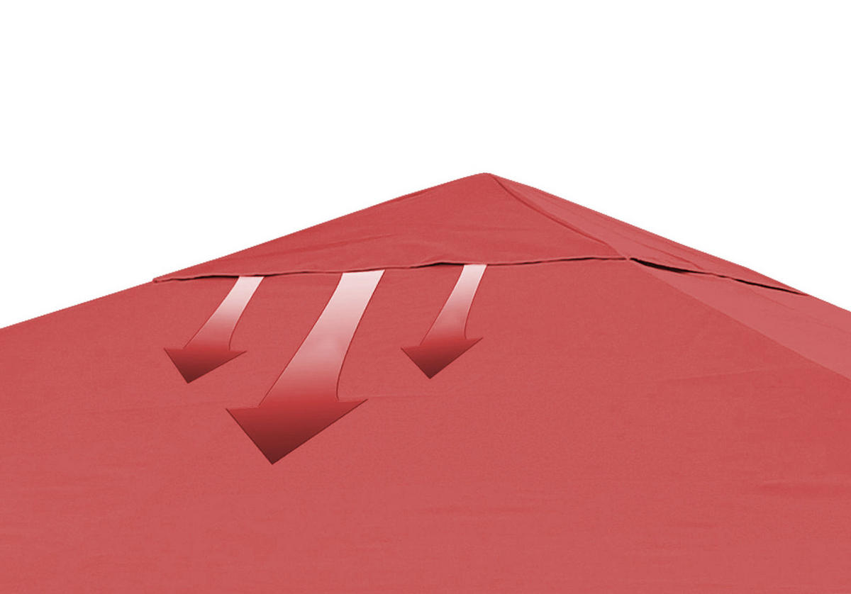 RANKPAVILLON 3x3m Terra / Rotorange RAL 2001 - Terra cotta, Metall (300/256/300cm) - QUICK STAR