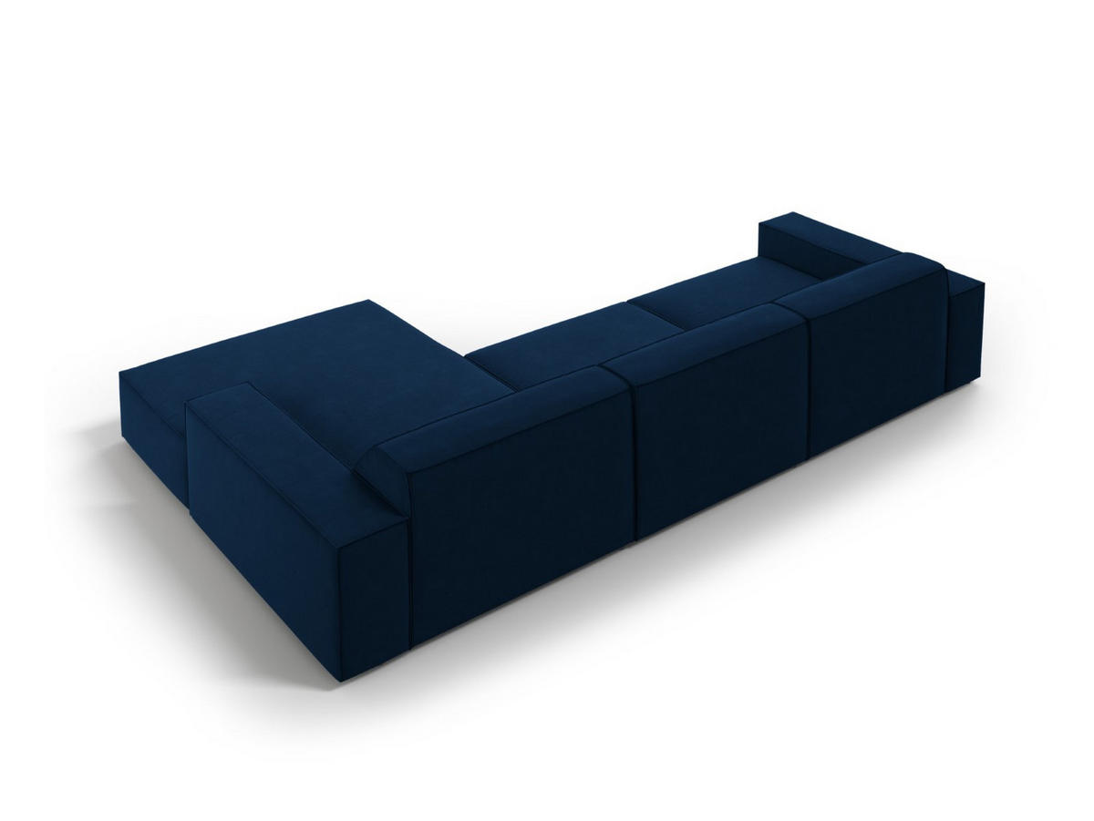 ECKSOFA rechts Jodie aus Samt königsblau 4 Sitzplätze - Blau, Textil (166/284cm) - Micadoni