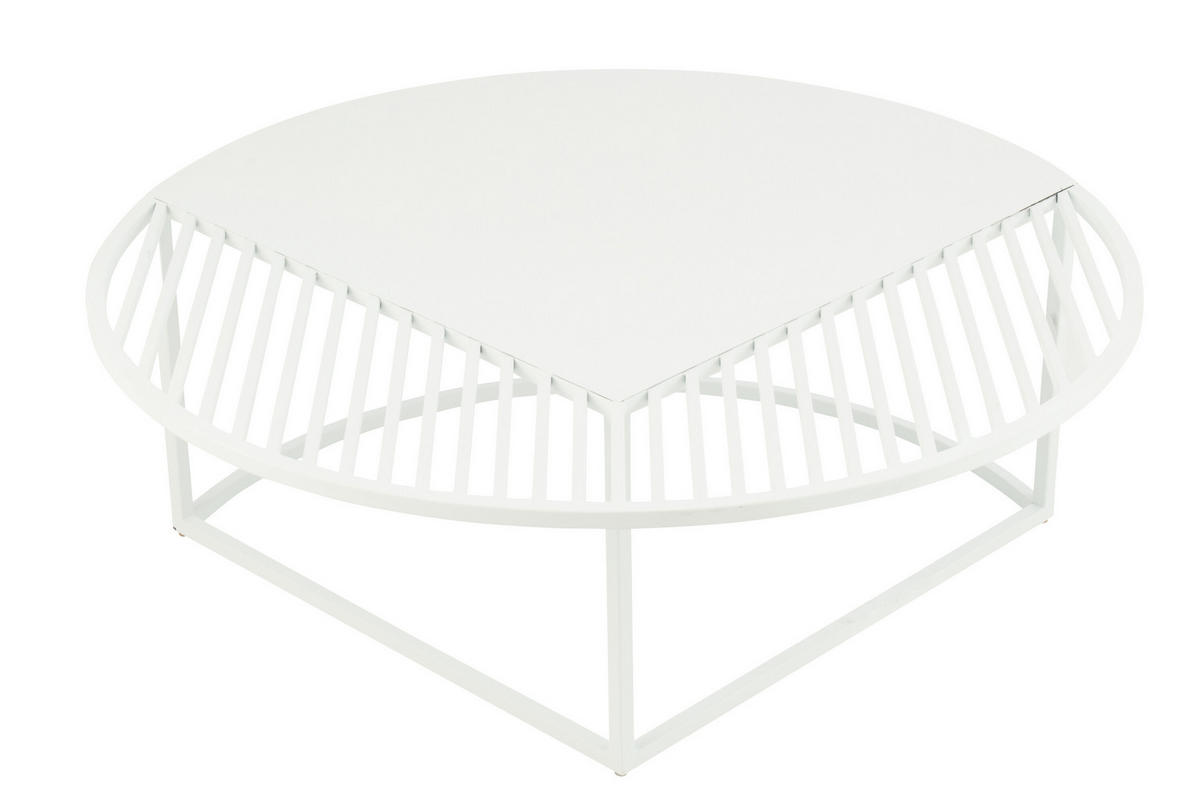 BEISTELLTISCH OUTDOOR RUND Weiß - Weiß, Metall (90/90/35cm) - J-Line
