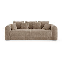 SCHLAFSOFA mit Stauraum in Nussbaum RIO Köpergewebe Taupe 250cm - Taupe, Textil (250/90/95cm) - Sia Home