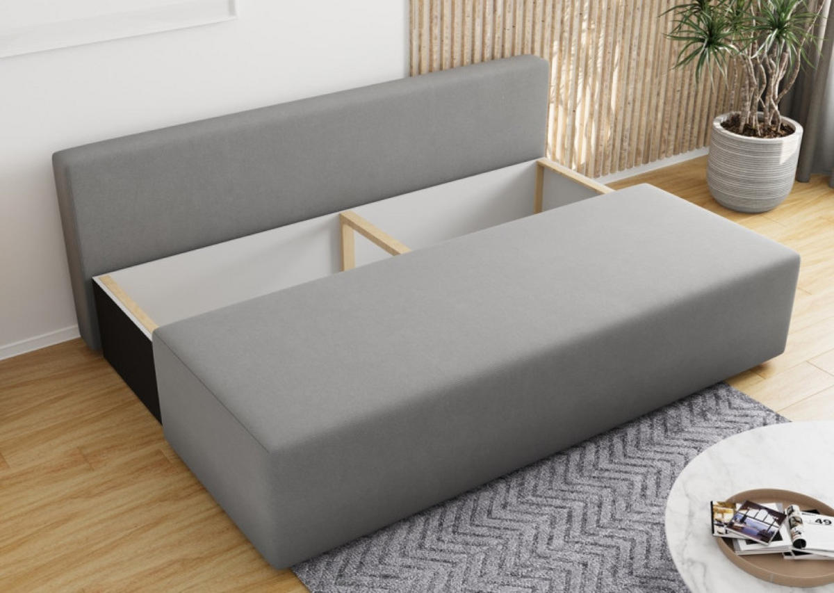 SOFA Granat OLA Mit Schlaffunktion Ohne Armlehnen - Blau, Textil (195/88/85cm) - Sepro Meble