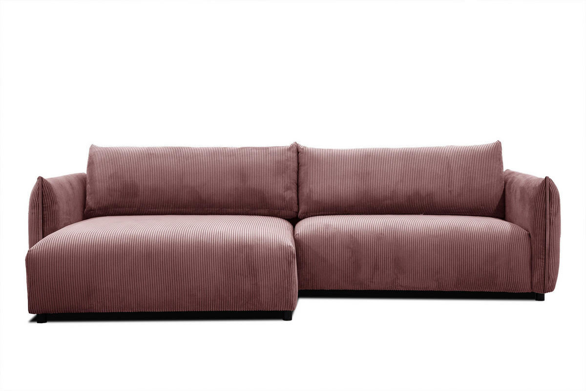ECKSOFA TAUER 5-Sitzer, altrosa - Schwarz/Altrosa, Holzwerkstoff/Kunststoff (174/292cm) - Courtois Laville