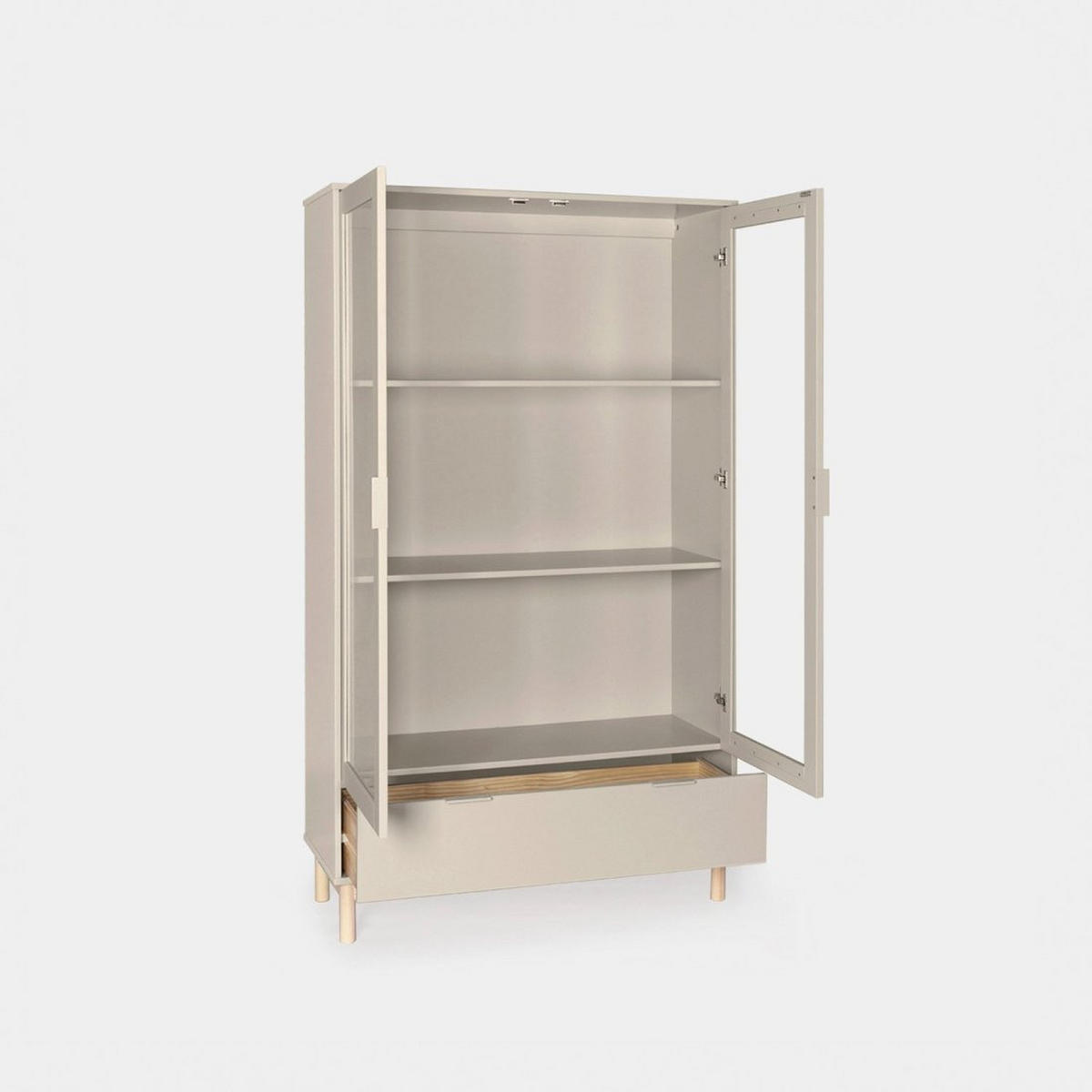 VITRINENSCHRANK DOPPELTER Elian Grau 100 cm x 170 cm - Grau, Holzwerkstoff (100/170/39cm) - Klast Home