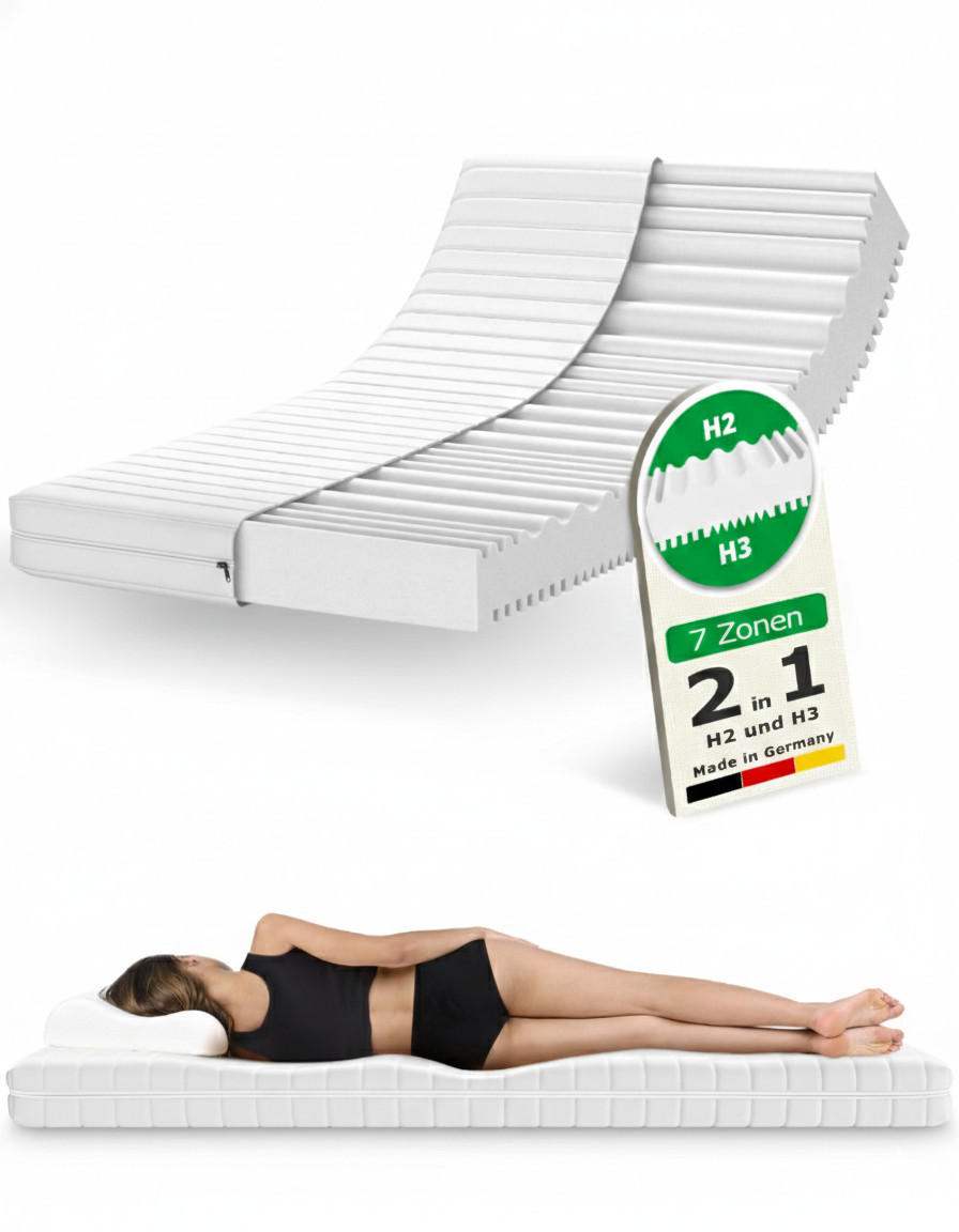 Thumbnail - Schlaftroll Matratze, Weiß, Textil, 2-Sitzer, H2 + H3, Füllung: Kaltschaum, Rechteckig, 180x200 cm, Oeko-Tex® Standard 1...