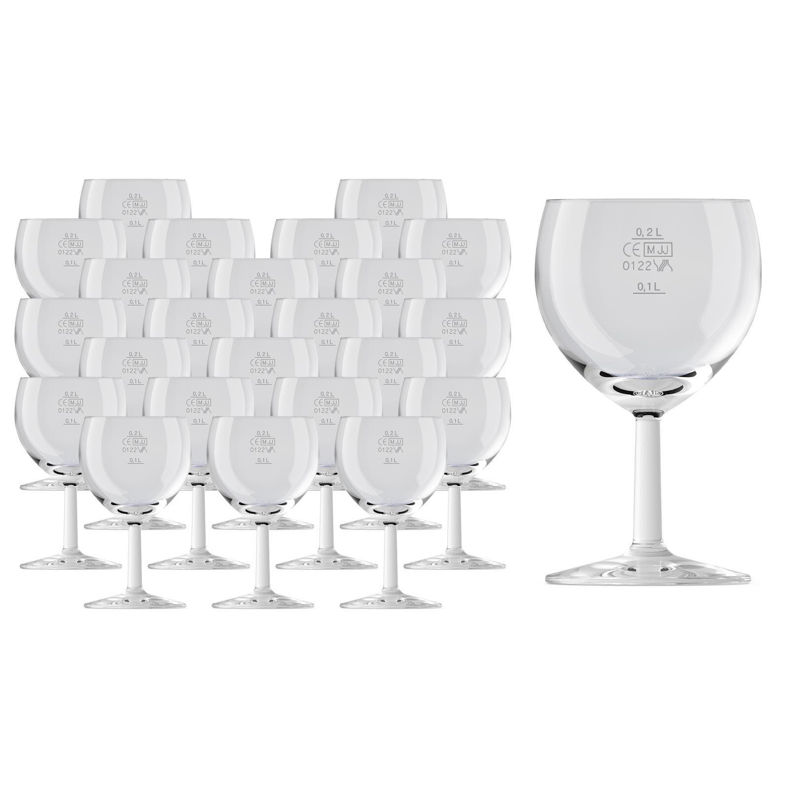 WEINGLÄSER GEEICHT Ballon Profi transparent 0,1 l + 0,2 l 24er Set - Transparent, Glas (0.25L) - Van Well