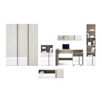 JUGENDZIMMER-SET REMI A 7-teilig in Eichenweiß / Weiß Matt / Anthrazit - Eichefarben/Anthrazit, Holzwerkstoff (505/195/55cm) - Deine Möbel 24