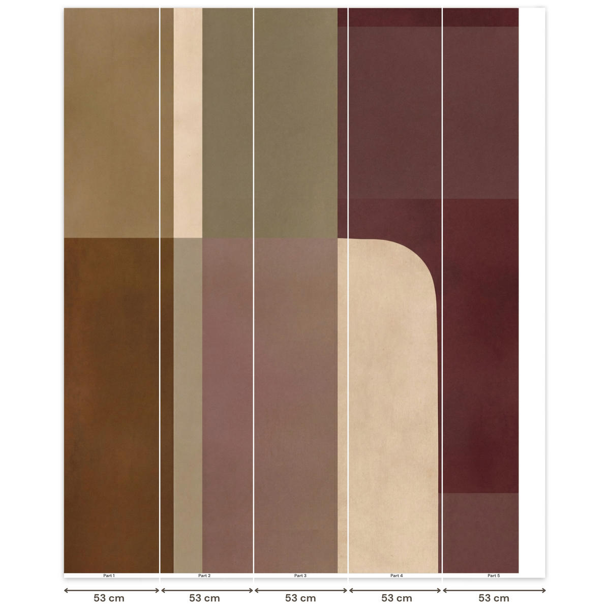TAPETE - Unis - Abstrakt - Bordeaux - Linien - 240x300 cm - Multicolor, Papier (240/300cm) - OnlyWow