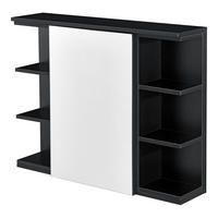 SPIEGELSCHRANK Harstad - Schwarz, Holzwerkstoff (80/64/20cm) - [en.casa]