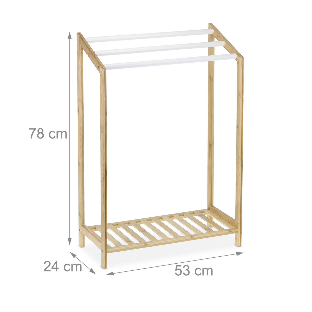 HANDTUCHSTÄNDER - Hellbraun, Holz (53/78/24cm) - Relaxdays
