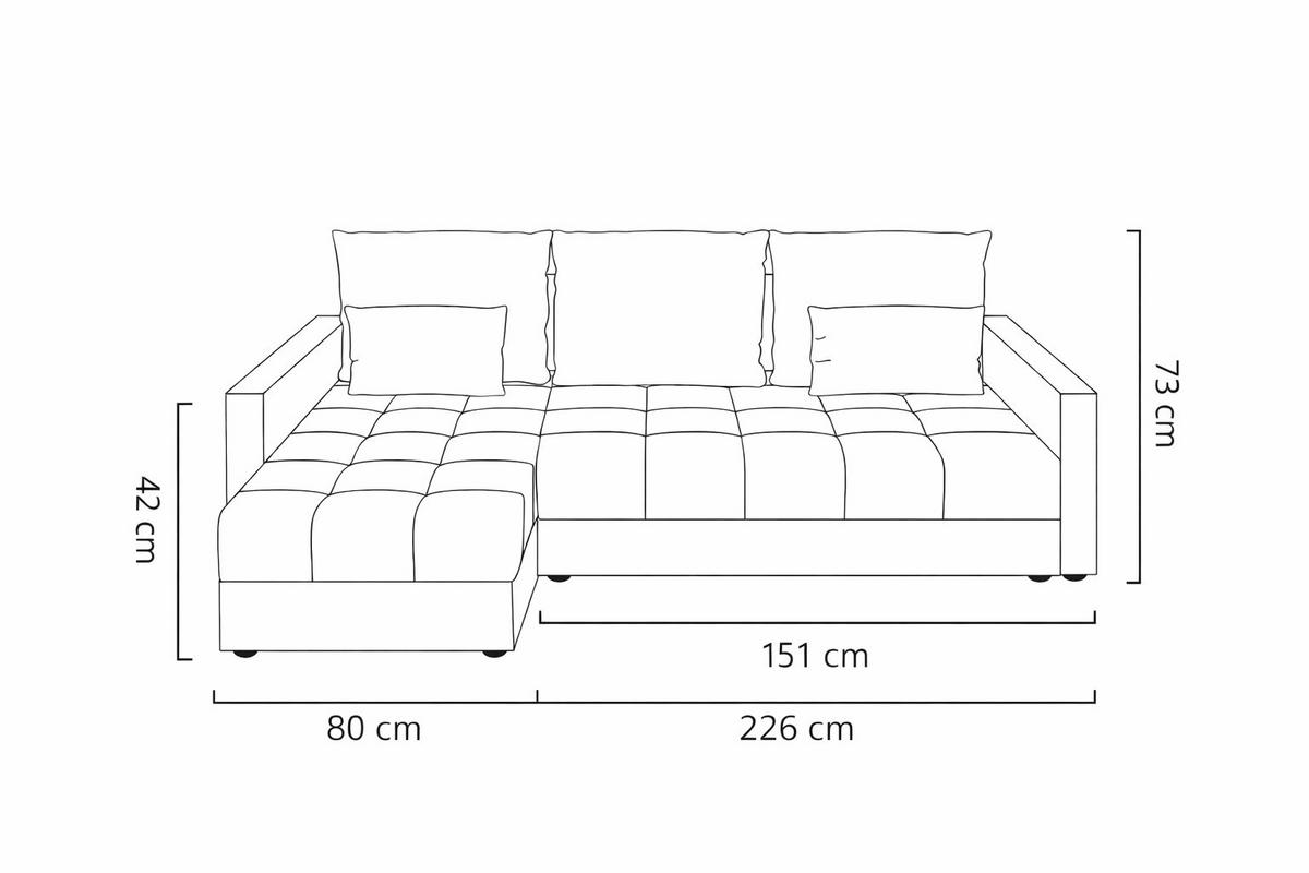 WOHNLANDSCHAFT AURELIA– Ecksofa in L-Form mit Schlaffunktion Bettkasten & Kissen Stoff KRONOS 226 cm Anthrazit - Anthrazit, Kunststoff (226/140cm) - Wohnideebilder