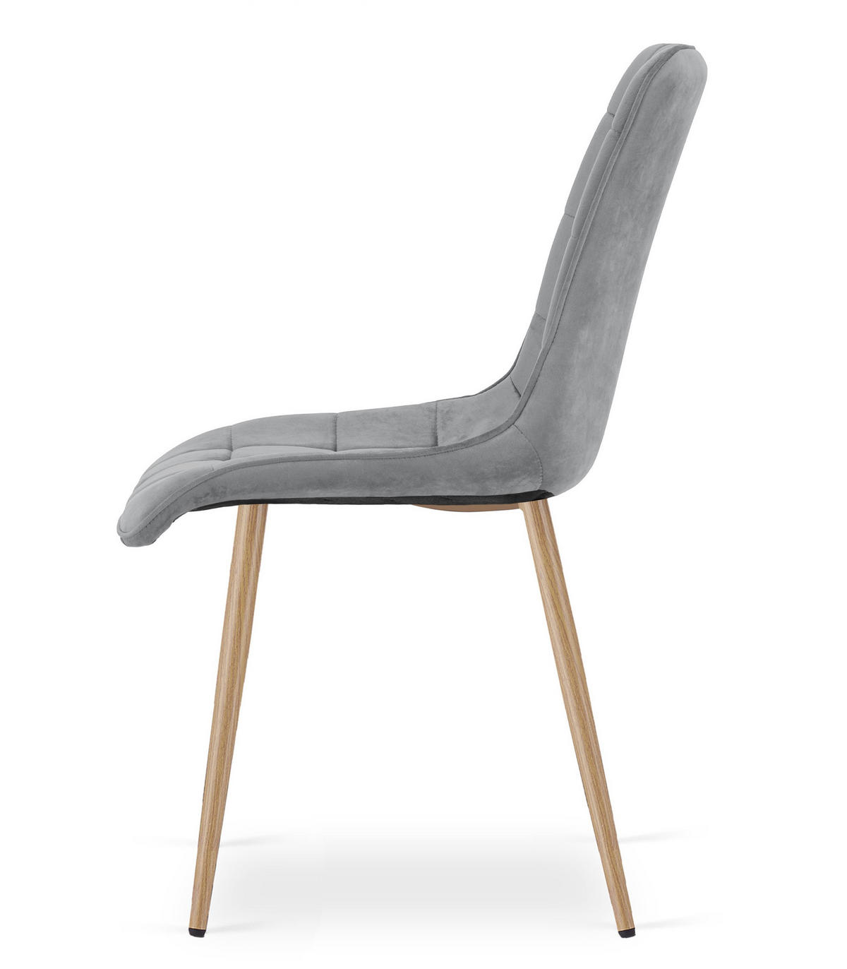 STUHL Hellgrau 49x60 cm SPLIT Samtbezug - Grau, Metall (49/59/60cm)