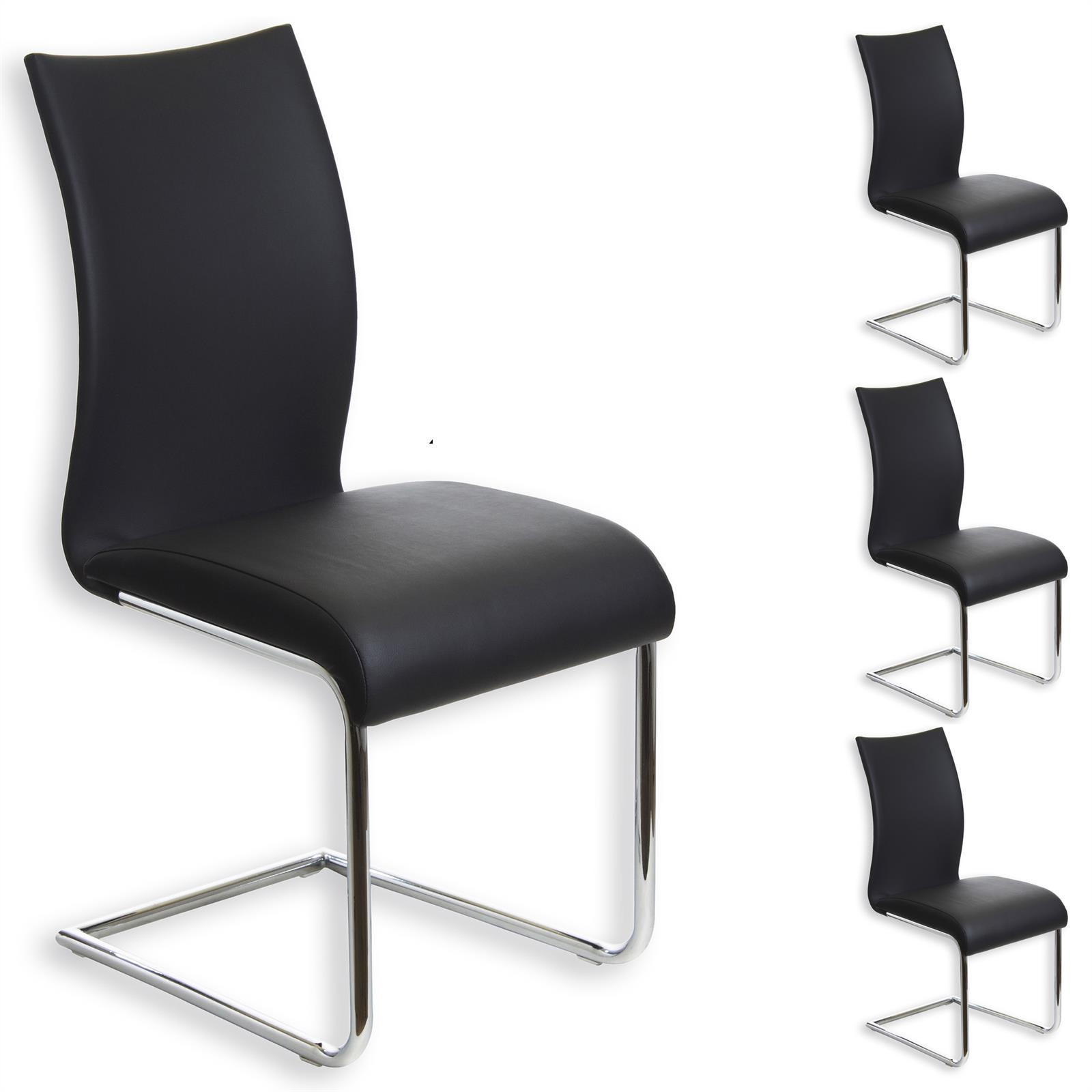 ESSZIMMERSTUHL ALADINO 4ER-SET - Schwarz, Textil/Metall (43/94/56cm) - IDIMEX