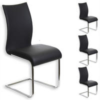 ESSZIMMERSTUHL ALADINO 4ER-SET - Schwarz, Textil/Metall (43/94/56cm) - IDIMEX